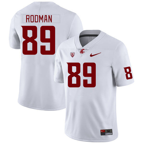 Washington State Cougars #89 Na'im Rodman College Football Jerseys Stitched Sale-White